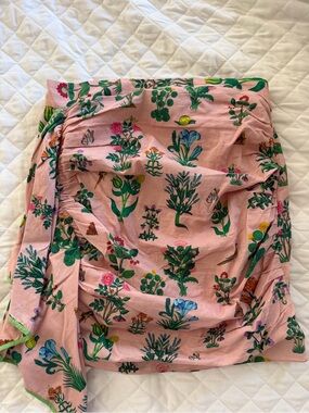 RHODE Pink Floral Botanical Wrap Mini Skirt